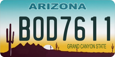 AZ license plate BOD7611