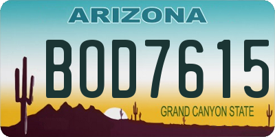 AZ license plate BOD7615