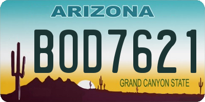 AZ license plate BOD7621