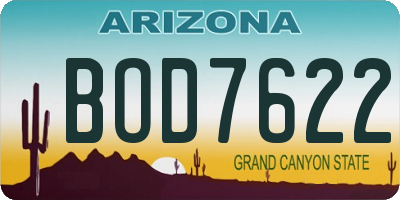 AZ license plate BOD7622