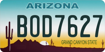 AZ license plate BOD7627