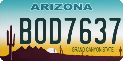 AZ license plate BOD7637