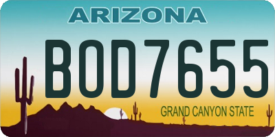 AZ license plate BOD7655