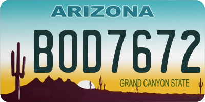 AZ license plate BOD7672