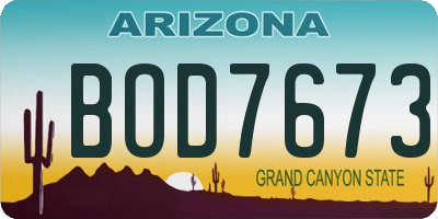AZ license plate BOD7673