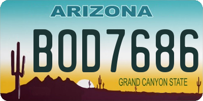 AZ license plate BOD7686