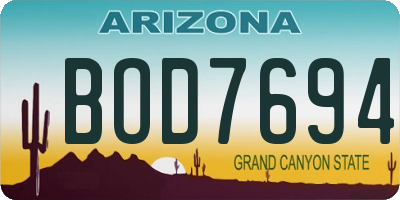 AZ license plate BOD7694