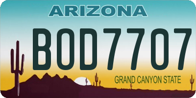 AZ license plate BOD7707