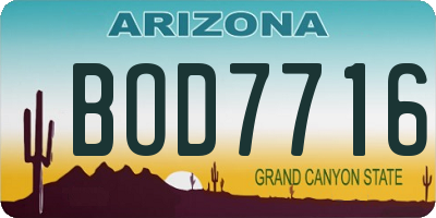 AZ license plate BOD7716
