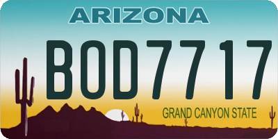 AZ license plate BOD7717