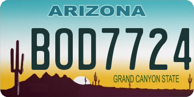 AZ license plate BOD7724