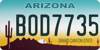 AZ license plate BOD7735