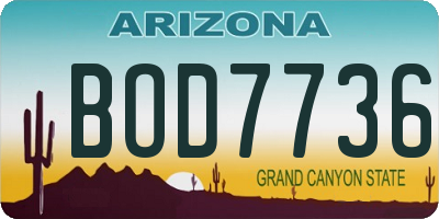 AZ license plate BOD7736