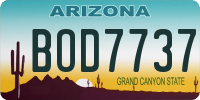 AZ license plate BOD7737