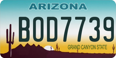 AZ license plate BOD7739