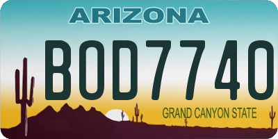 AZ license plate BOD7740