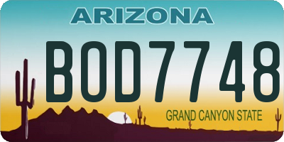AZ license plate BOD7748