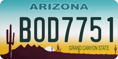 AZ license plate BOD7751
