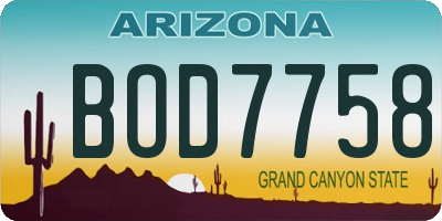 AZ license plate BOD7758