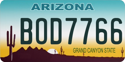 AZ license plate BOD7766