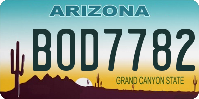 AZ license plate BOD7782