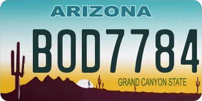 AZ license plate BOD7784