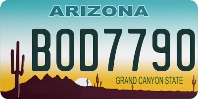AZ license plate BOD7790