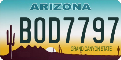 AZ license plate BOD7797