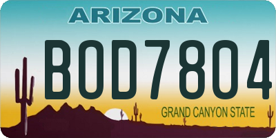 AZ license plate BOD7804