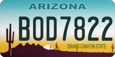 AZ license plate BOD7822