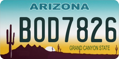 AZ license plate BOD7826