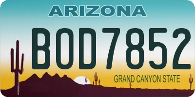 AZ license plate BOD7852