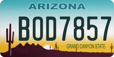AZ license plate BOD7857