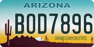 AZ license plate BOD7896