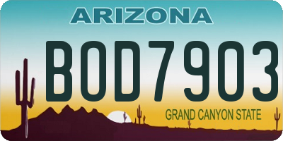 AZ license plate BOD7903