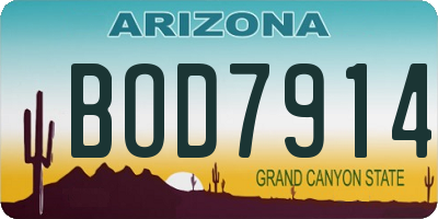 AZ license plate BOD7914
