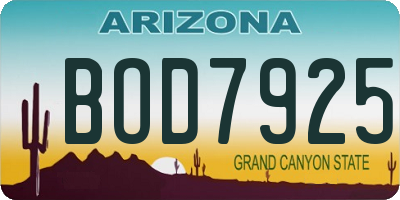 AZ license plate BOD7925