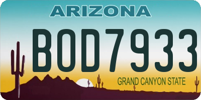 AZ license plate BOD7933