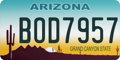 AZ license plate BOD7957