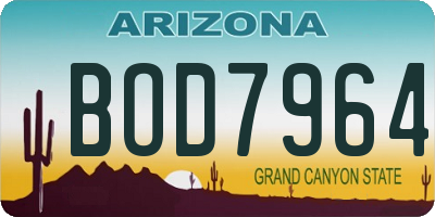 AZ license plate BOD7964