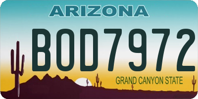 AZ license plate BOD7972