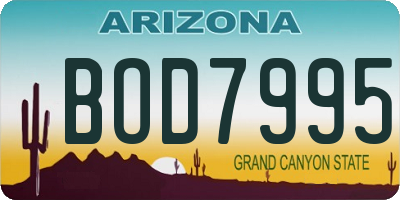 AZ license plate BOD7995