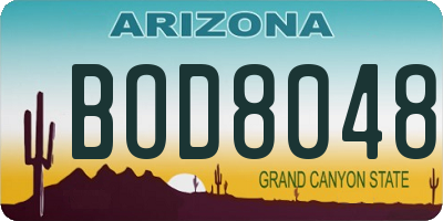 AZ license plate BOD8048