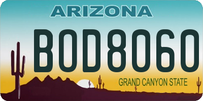 AZ license plate BOD8060
