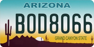 AZ license plate BOD8066