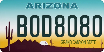 AZ license plate BOD8080