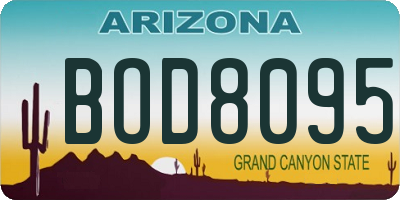 AZ license plate BOD8095