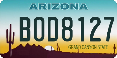 AZ license plate BOD8127