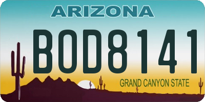 AZ license plate BOD8141