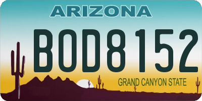 AZ license plate BOD8152